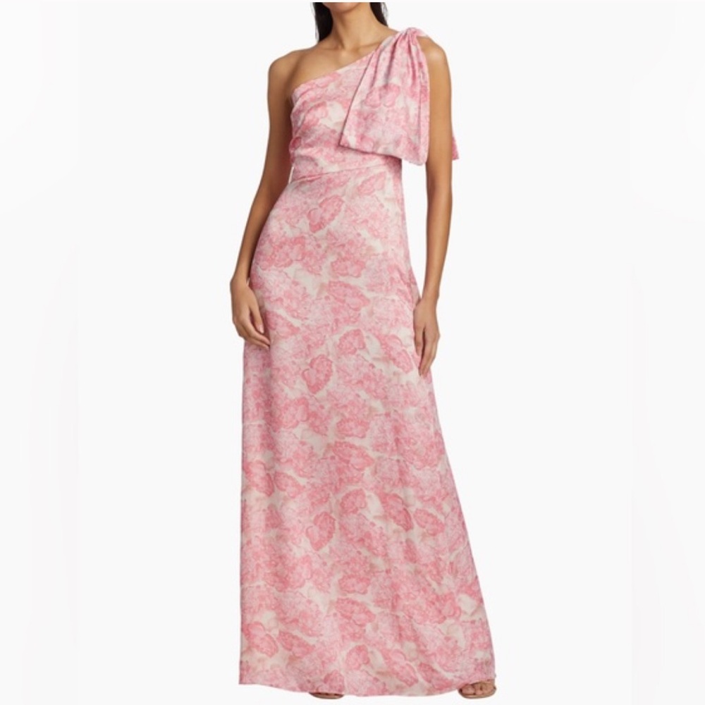 Sachin & Babi Pink Floral Chelsea One-Shoulder Dress